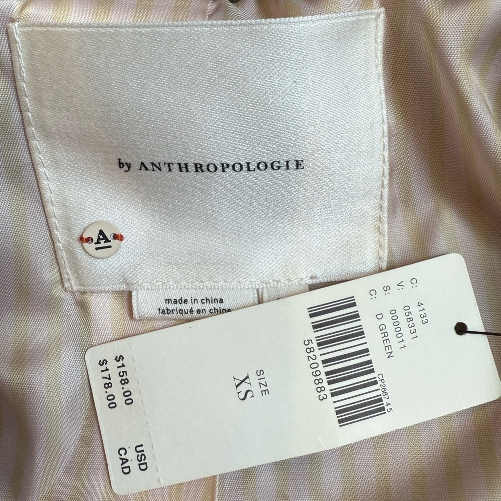 Anthropologie XS Brown Faux Suede Motorcycle Style Jacket, Thigh Length, NWT - Picture 8 of 9